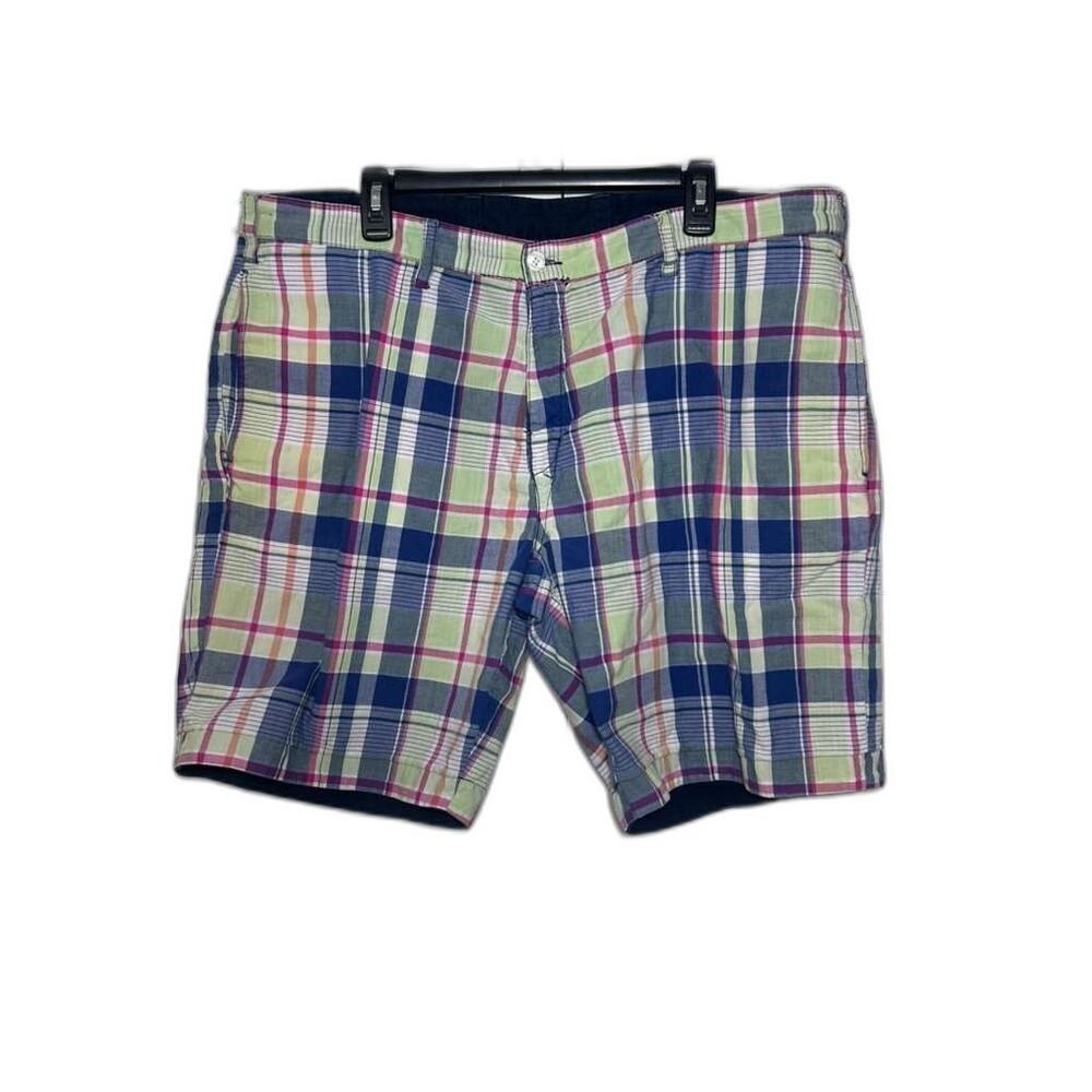 Polo Ralph Lauren Plaid Reversible Shorts Mens Size 40 Navy Blue Preppy